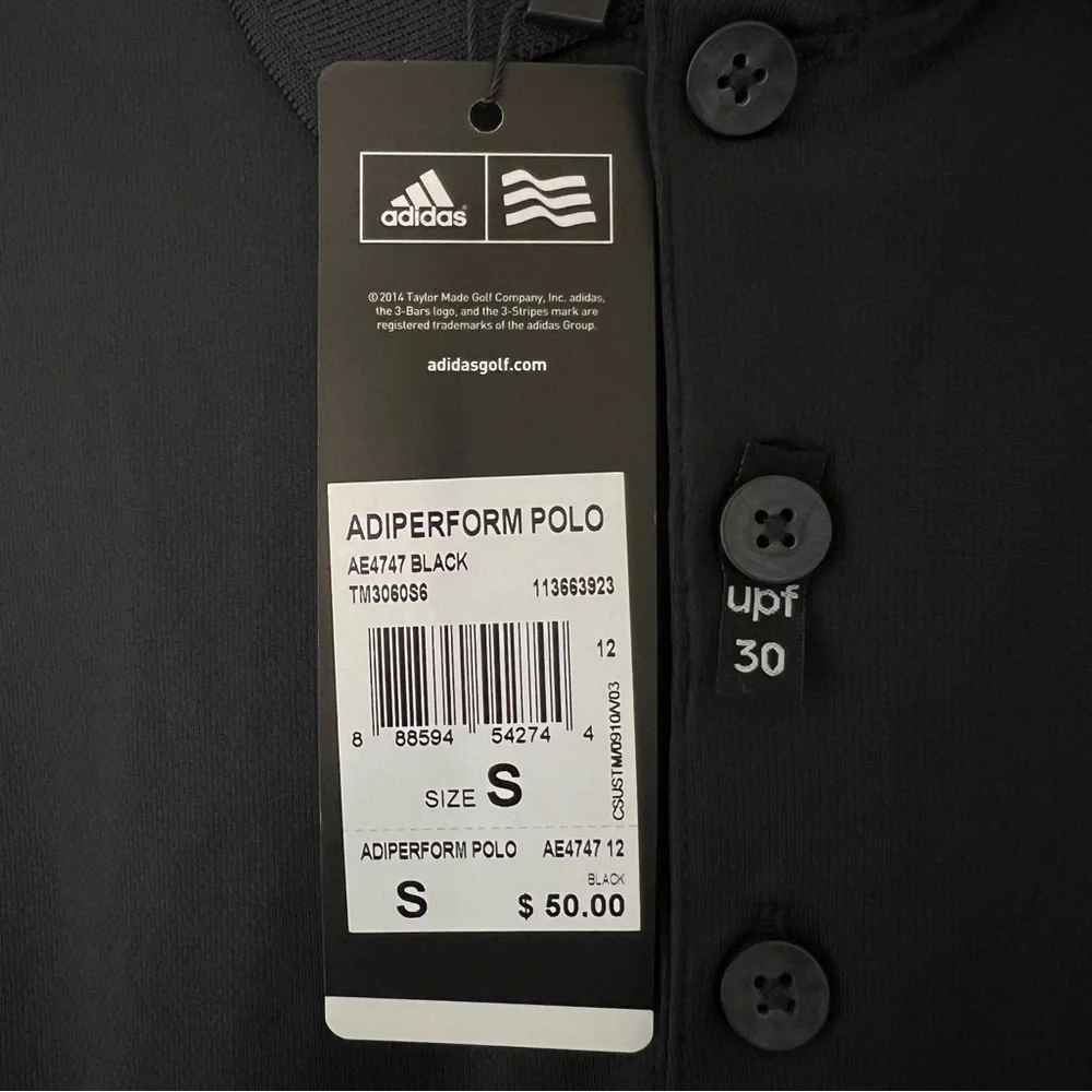 Men's Adidas Black Performance Golf Polo NWT